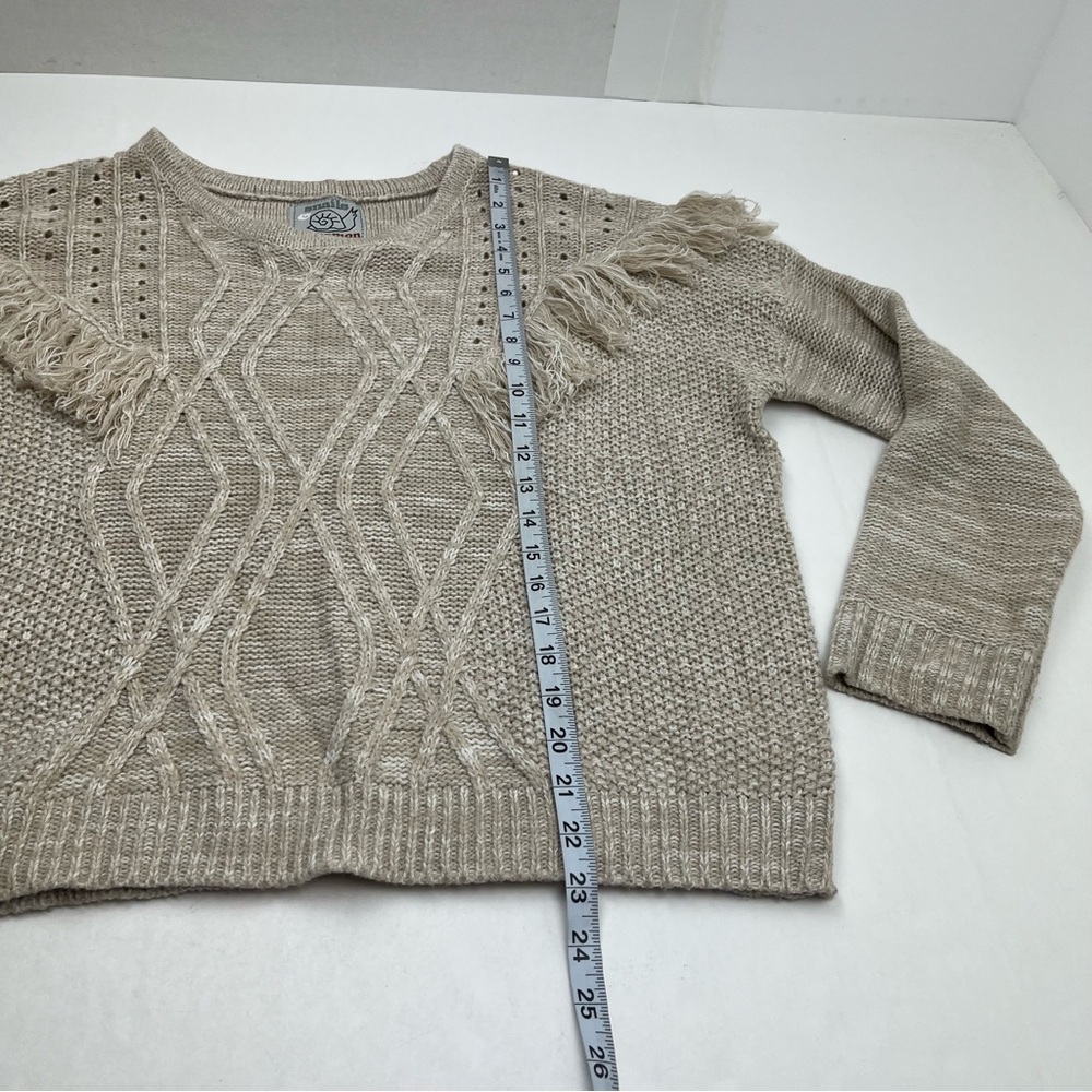 Snails & Cinnamon Heathered Tan Sweater Womens Size Large‎ Cable Knit *TINY FLAW - Picture 6 of 11